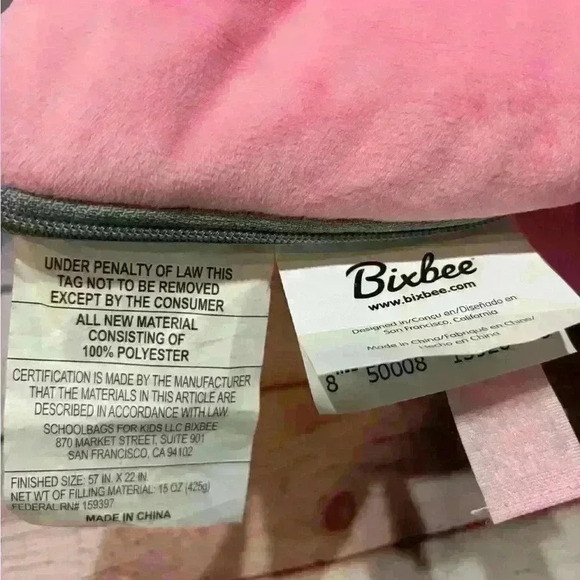 Bixbee kids sleeping bag, 56”L x 22”W Butterfly; machine washable and EZ fold up - Picture 5 of 7